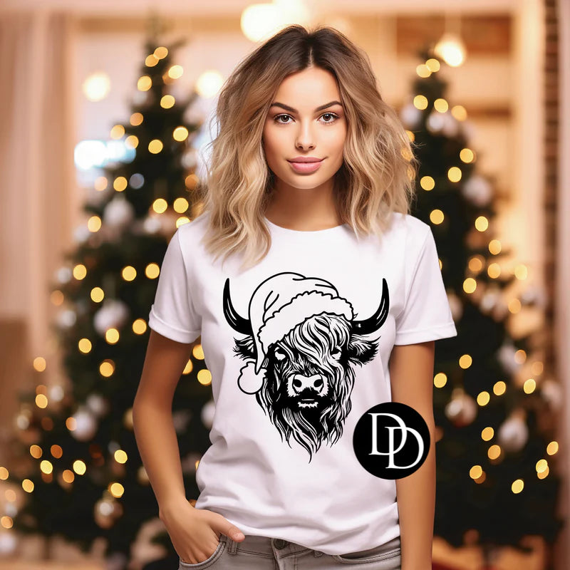 Front View. Christmas Highland Cow Graphic-29eleven | Women’s Fashion Boutique in Menan, Idaho