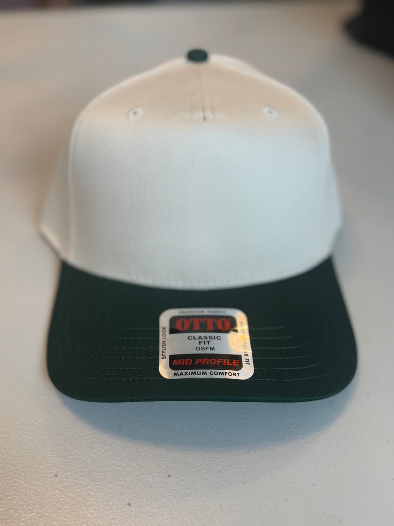 Front View. Forest Green & Cream Plain Baseball Cap. 29eleven | Women’s Fashion Boutique in Menan, Idaho