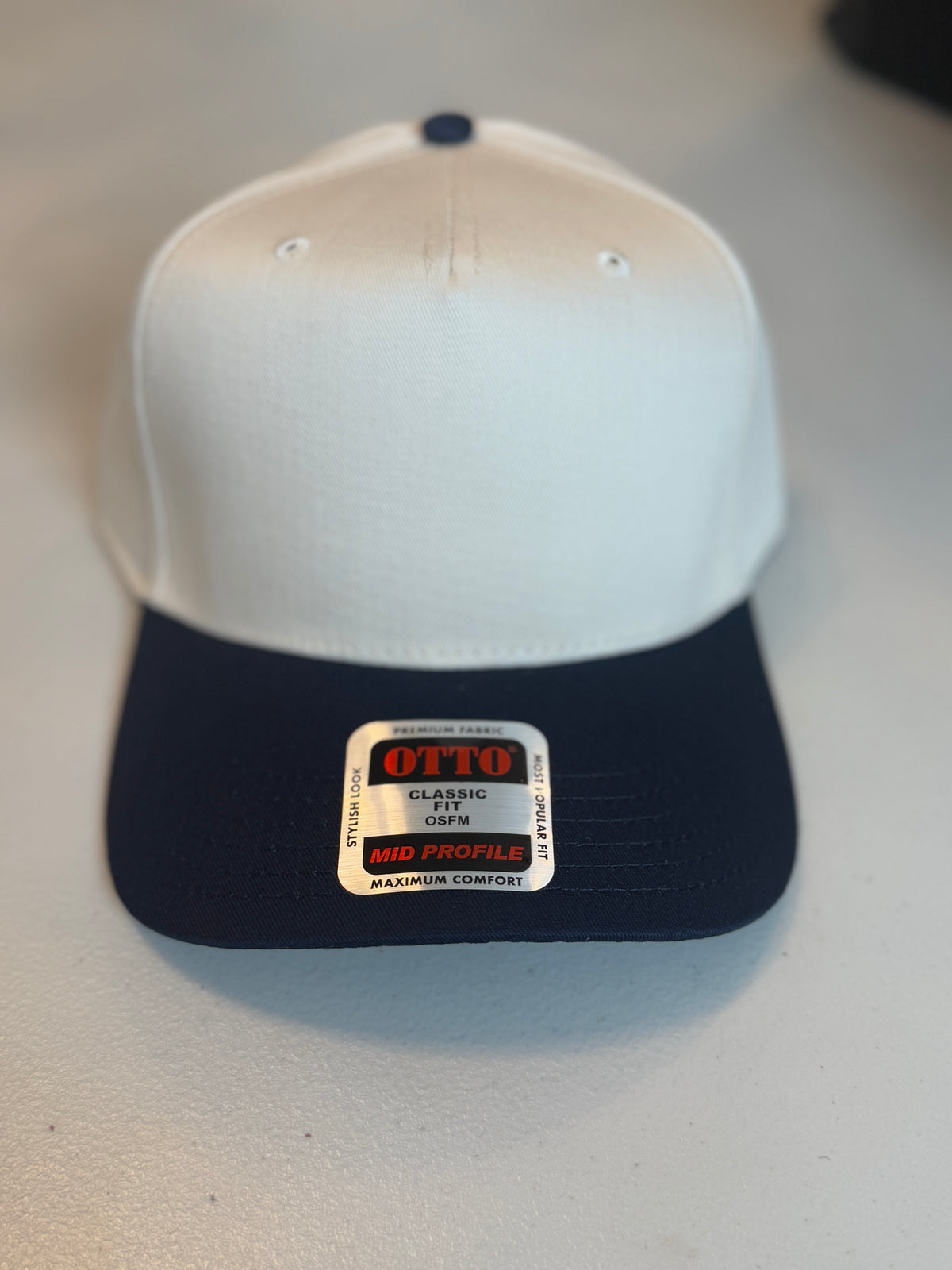 Front View.  Navy Cream Plain Baseball Cap. 29eleven | Women’s Fashion Boutique in Menan, Idaho