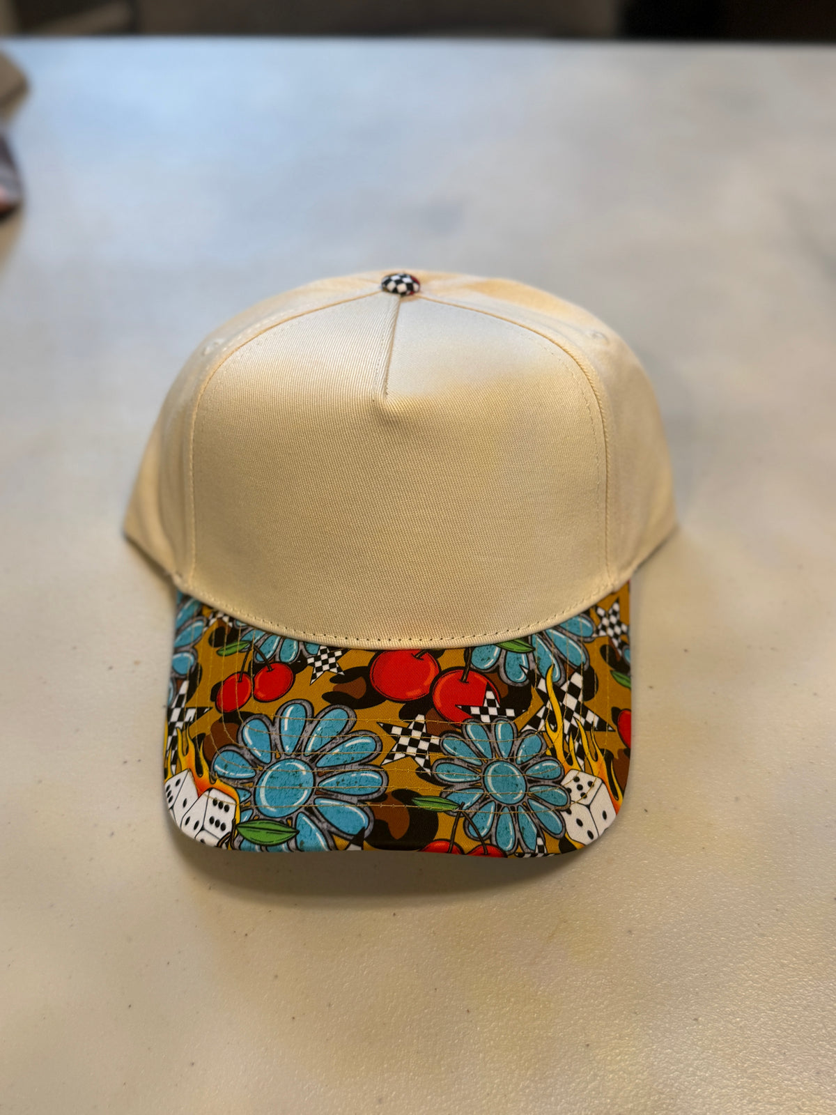 Front View.  Cream Western Bill Plain Baseball Cap. 29eleven | Women’s Fashion Boutique in Menan, Idaho