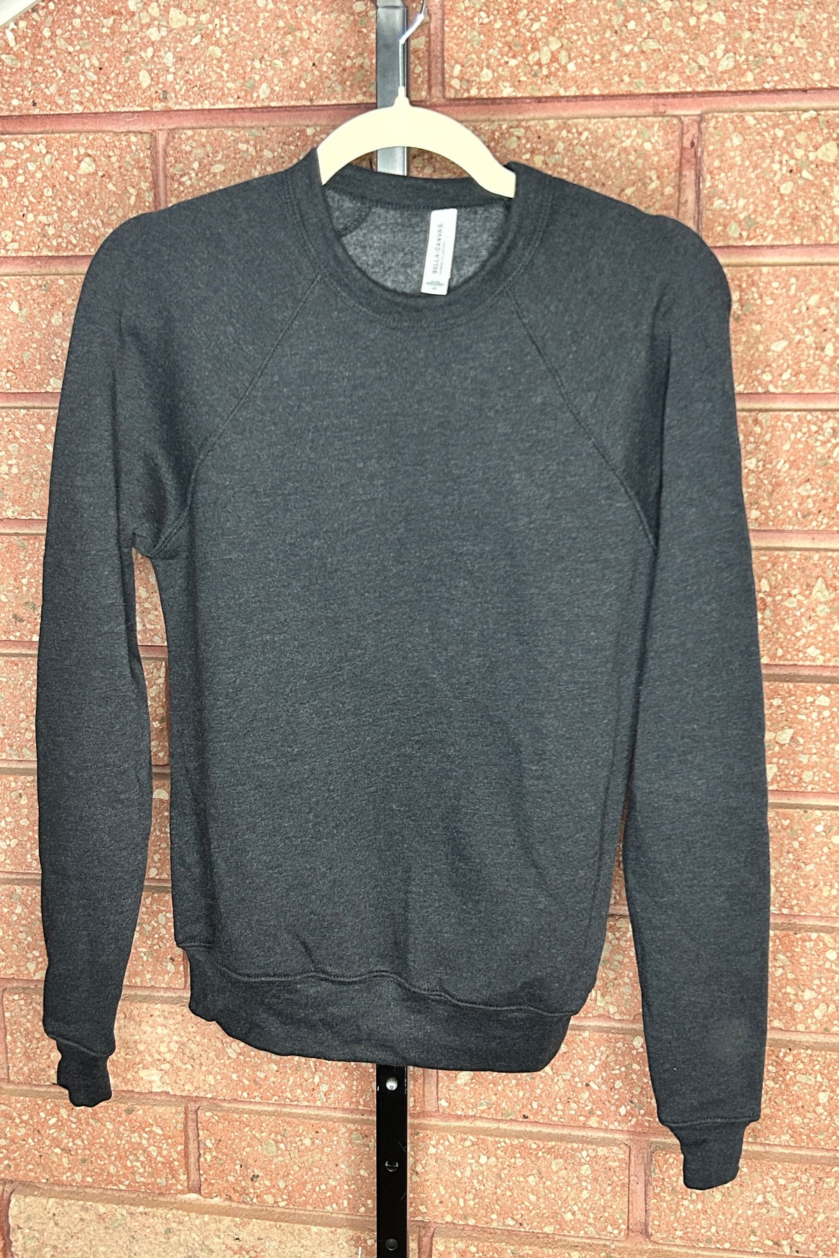 Front View. Heather Black Bella Canvas Crewneck-29eleven | Women’s Fashion Boutique in Menan, Idaho