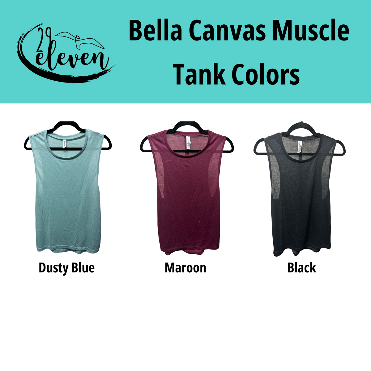 Front View. Bella Canvas Muscle Tank Color Options-29eleven | Women’s Fashion Boutique in Menan, Idaho