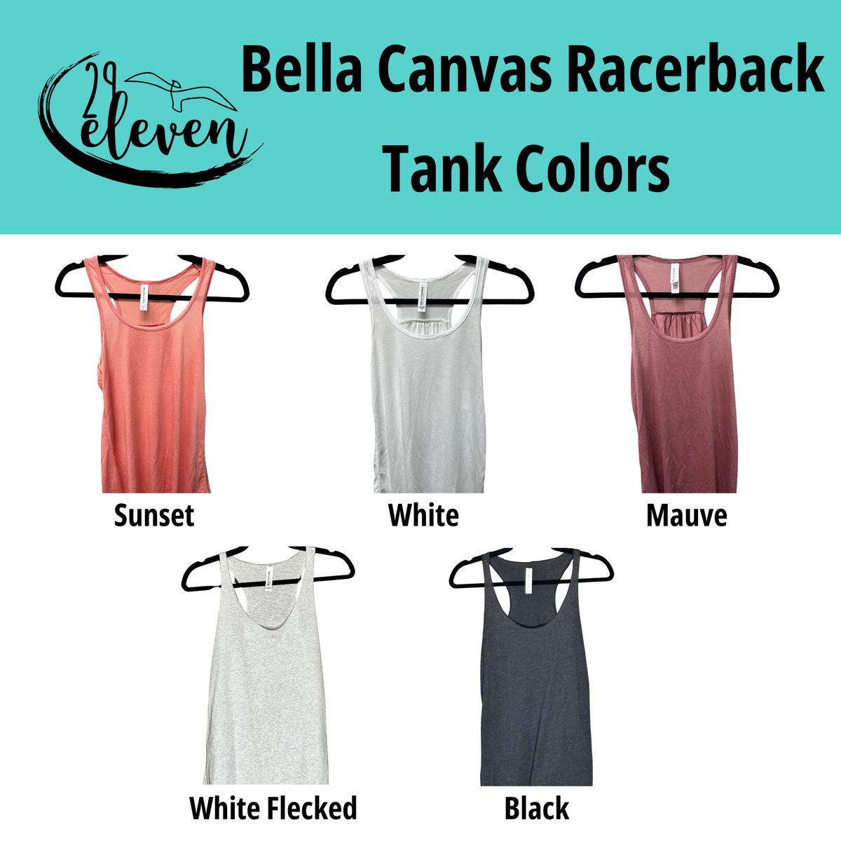 Front View. Bella Canvas Racerback Tank Color Options-29eleven | Women’s Fashion Boutique in Menan, Idaho