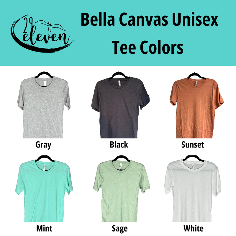 Front View. Bella Canvas Unisex Tee Color Options-29eleven | Women’s Fashion Boutique in Menan, Idaho