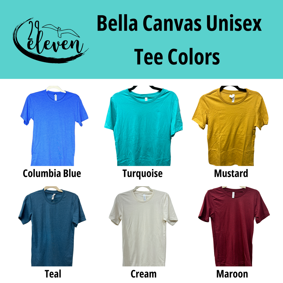 Front View. Bella Canvas Unisex Tee Color Options-29eleven | Women’s Fashion Boutique in Menan, Idaho