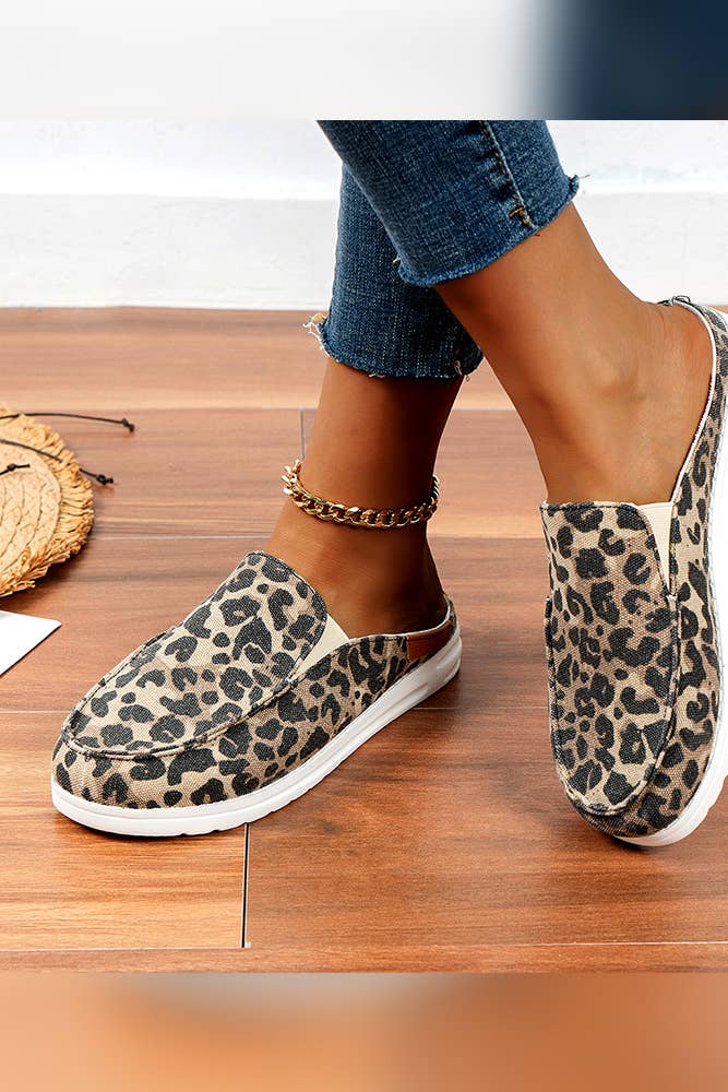 Front View. Leopard Slip Ons-UNISHE-29eleven | Women’s Fashion Boutique in Menan, Idaho