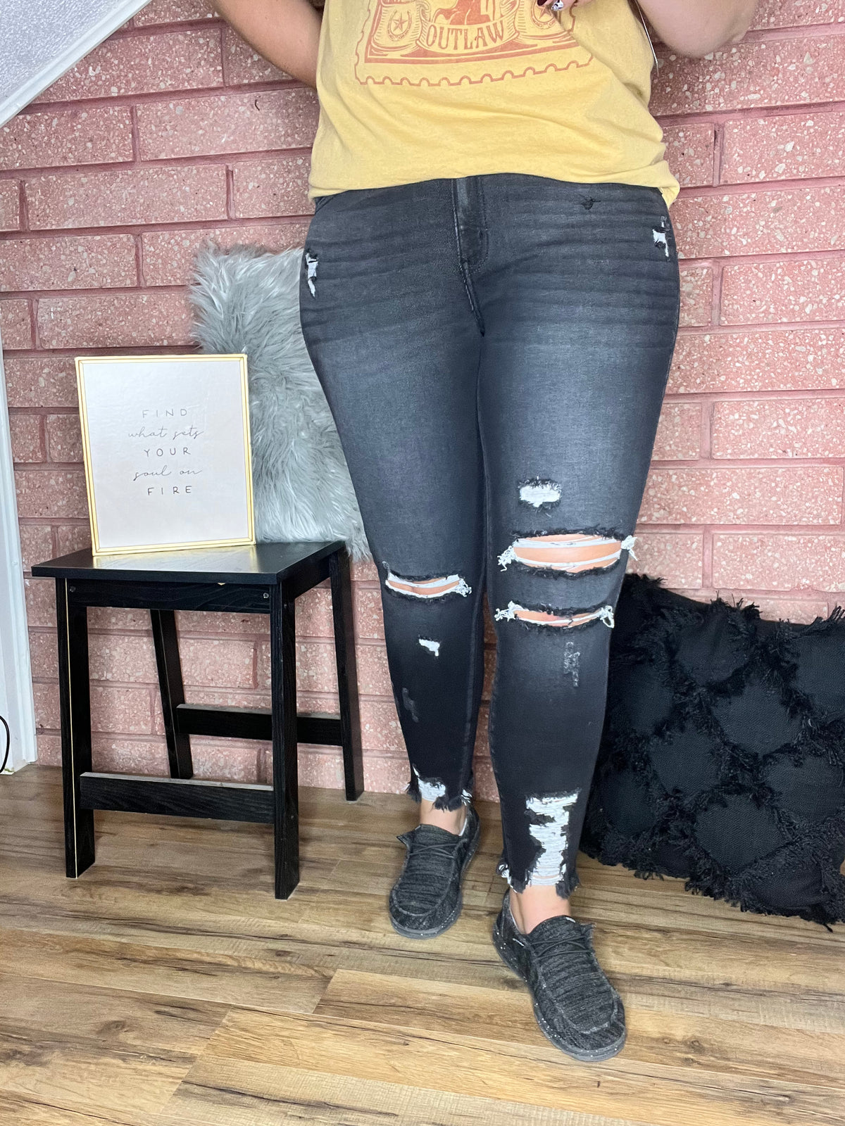 Kan Can Black Distressed Skinny-Kan Can USA-29eleven | Women’s Fashion Boutique in Menan, Idaho