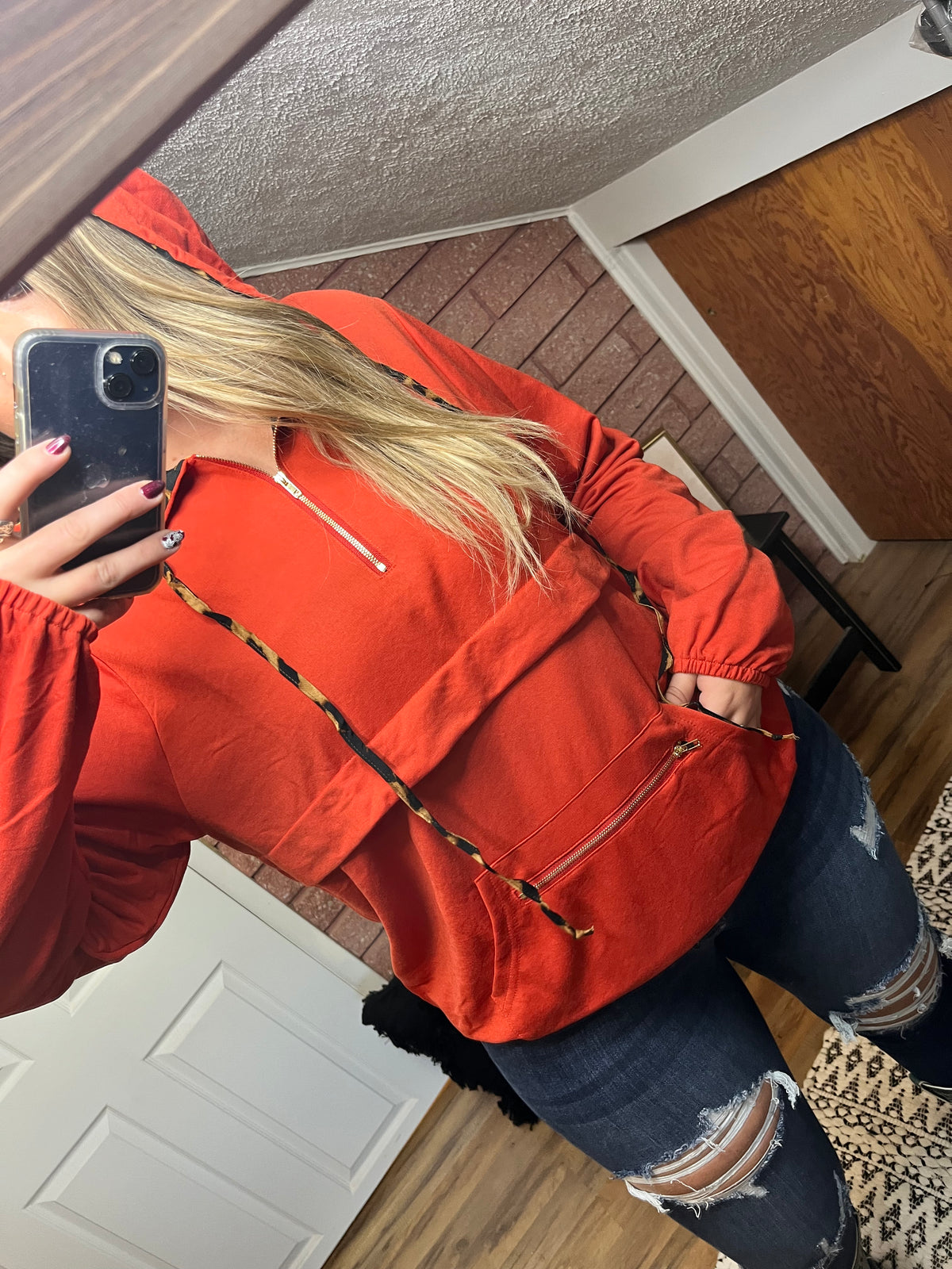 Half Zip Hooded Jacket-AND THE WHY-29eleven | Women’s Fashion Boutique in Menan, Idaho