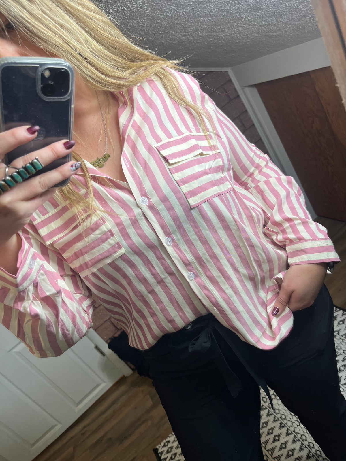 Striped Button Up-NINEXIS-29eleven | Women’s Fashion Boutique in Menan, Idaho