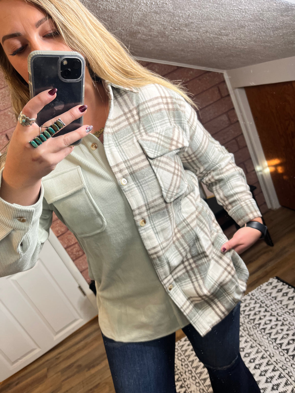 Flannel Corduroy Shacket-Allie Rose-29eleven | Women’s Fashion Boutique in Menan, Idaho