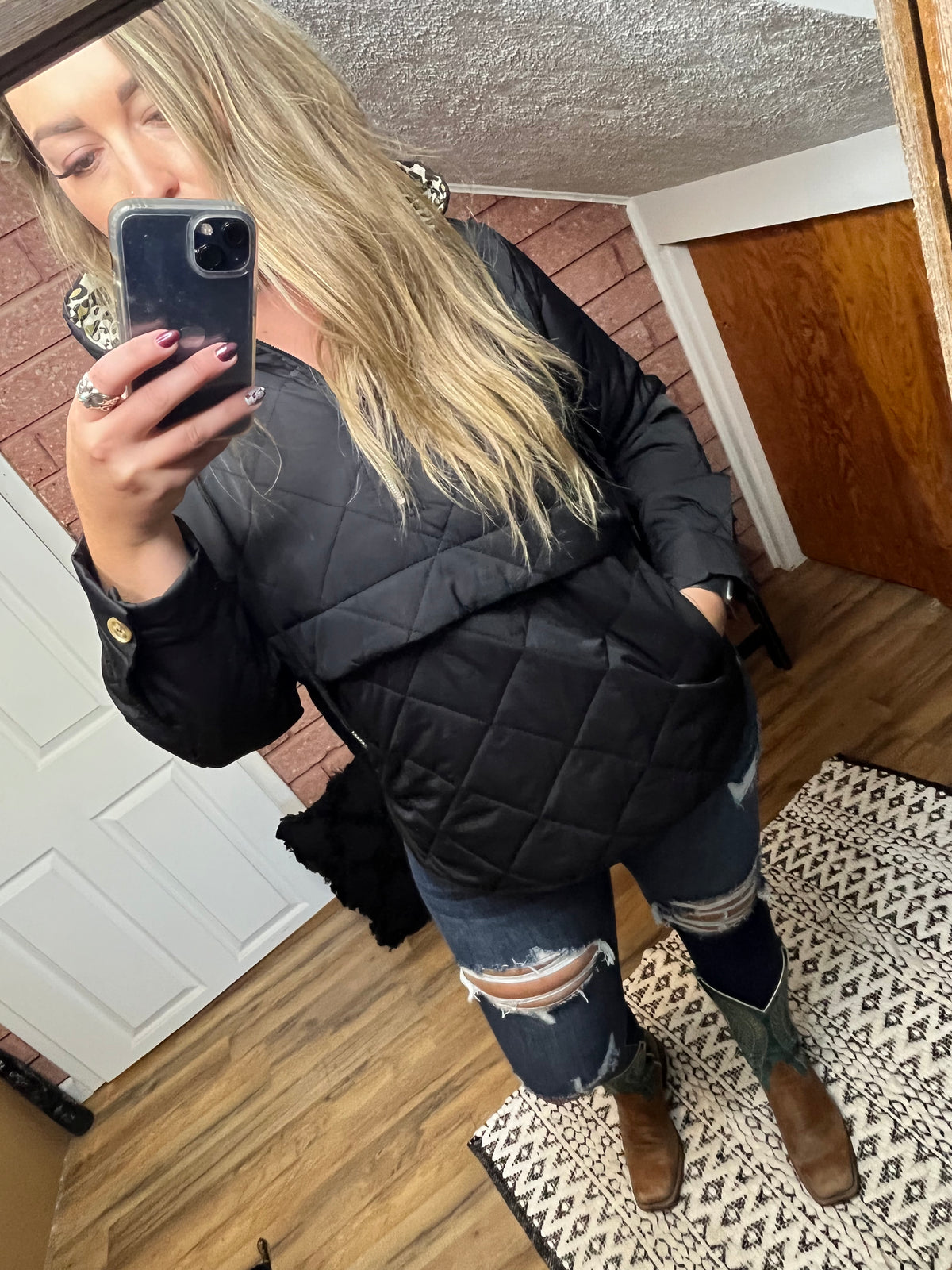 Quilted Half Zip Up Leopard Hoodie-AND THE WHY-29eleven | Women’s Fashion Boutique in Menan, Idaho