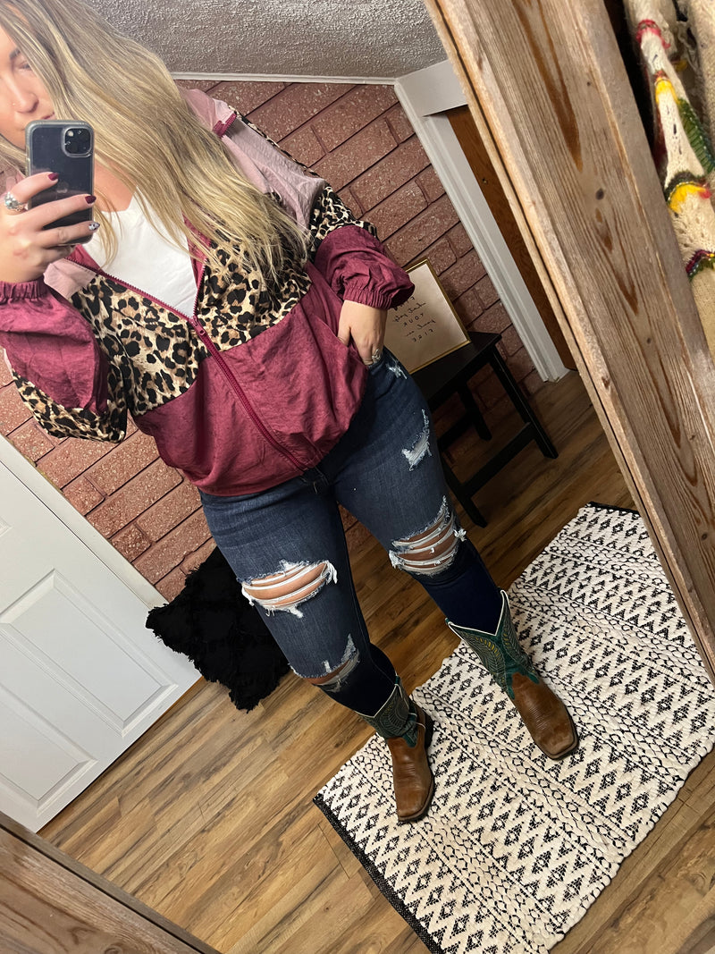 Leopard Printed Full Zip Hooded Jacket-AND THE WHY-29eleven | Women’s Fashion Boutique in Menan, Idaho