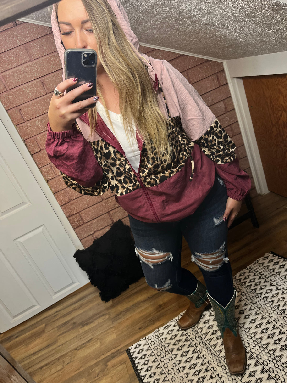 Leopard Printed Full Zip Hooded Jacket-AND THE WHY-29eleven | Women’s Fashion Boutique in Menan, Idaho