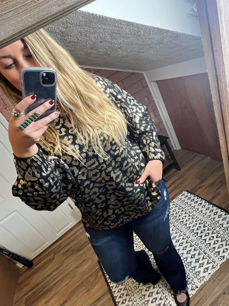 Black & Gold Leopard Sweater-AND THE WHY-29eleven | Women’s Fashion Boutique in Menan, Idaho